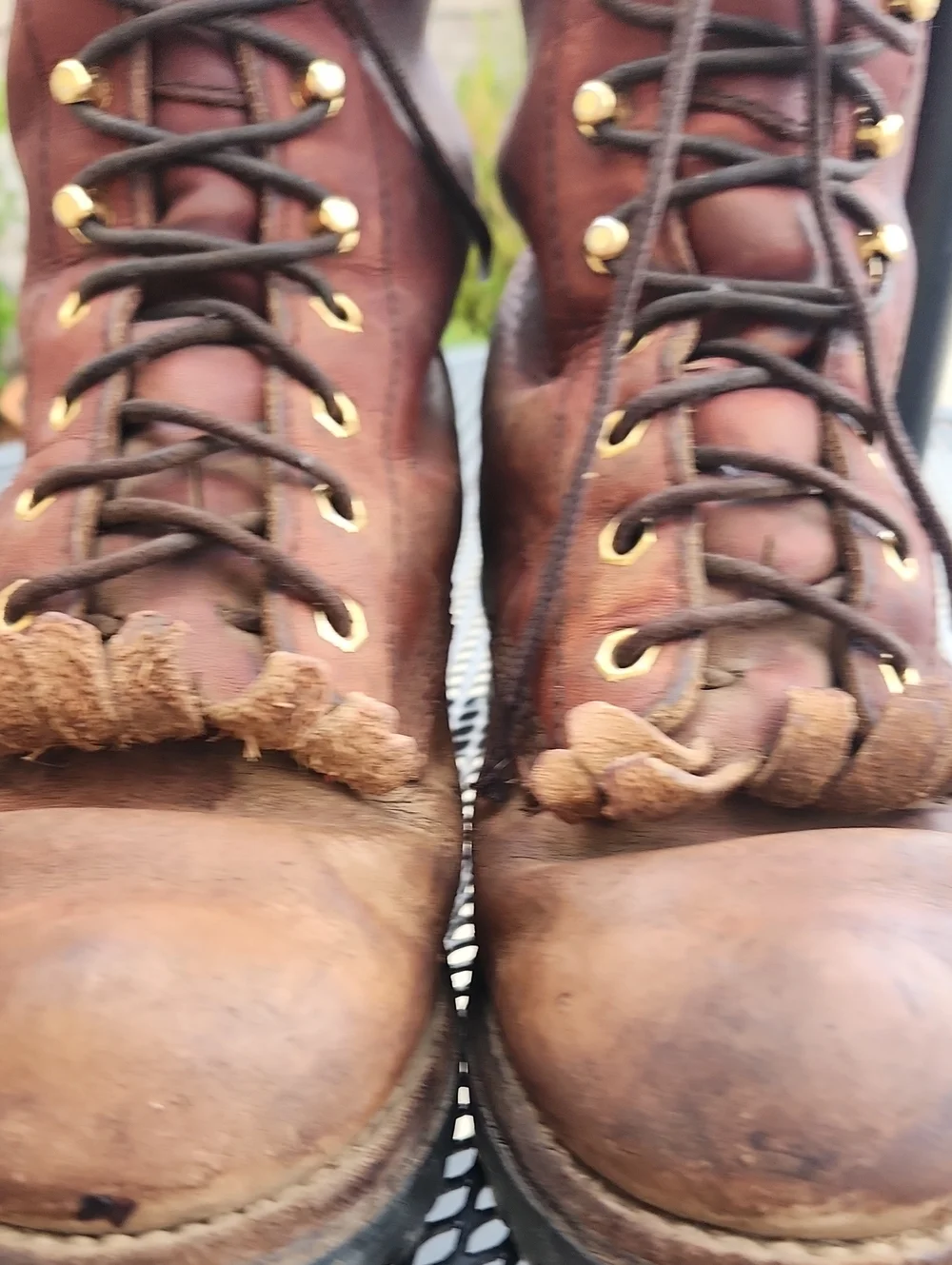 Womens Chippewa Brown Leather Work Boots 8